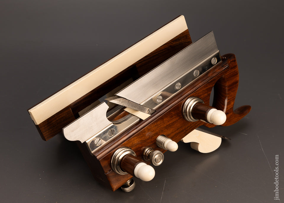 Spectacular Rosewood & German Silver Center Wheel Plow Plane by JIM LEAMY - 116594 - AS OF JUNE 11