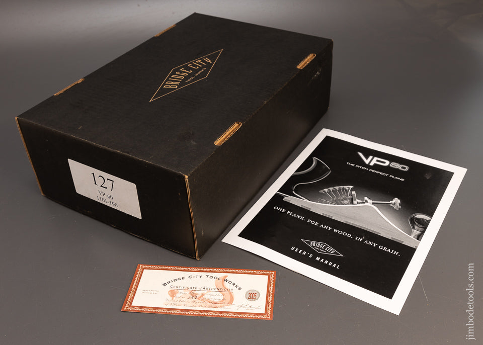 BRIDGE CITY TOOL WORKS VP-60 Variable Pitch Smooth Plane Near Mint & Unused in Original Box - 116643