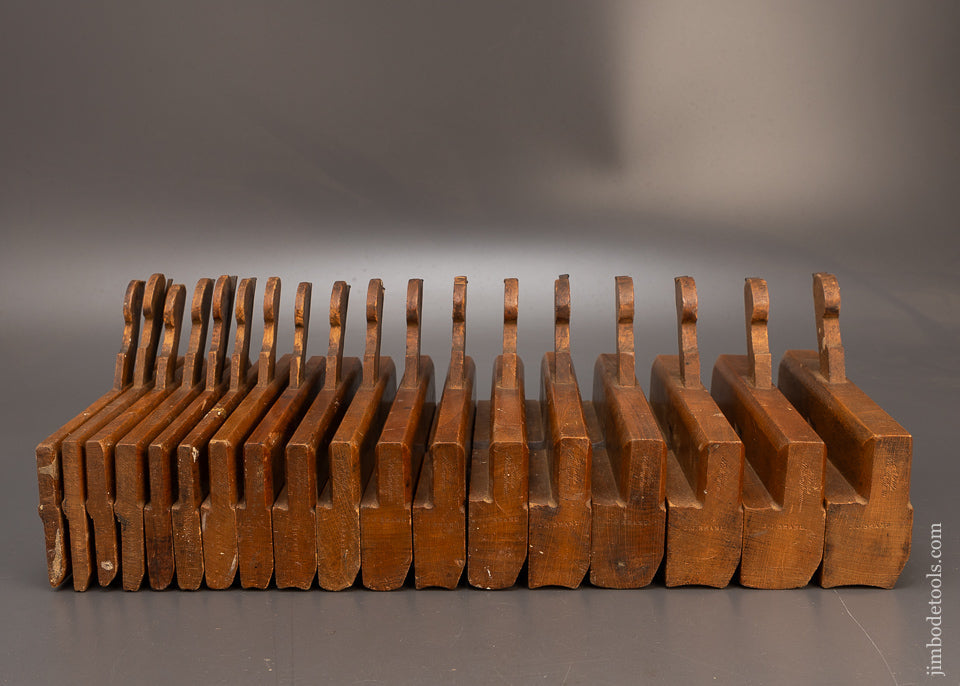 Complete Set of 18 Hollow & Round Moulding Planes by HIELDS NOTTINGHAM - 116802
