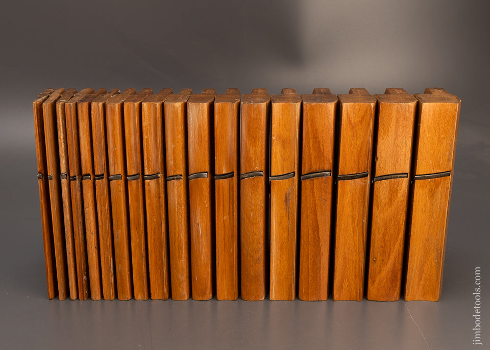 Complete Set of 18 Hollow & Round Moulding Planes by HIELDS NOTTINGHAM - 116802