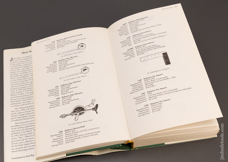 Book:-Cloth-Bound-Hard-Cover-ANTIQUE-&-COLLECTIBLE-STANLEY-TOOLS-GUIDE-TO-IDENTITY-&-VALUE-by-John-Walter-117085