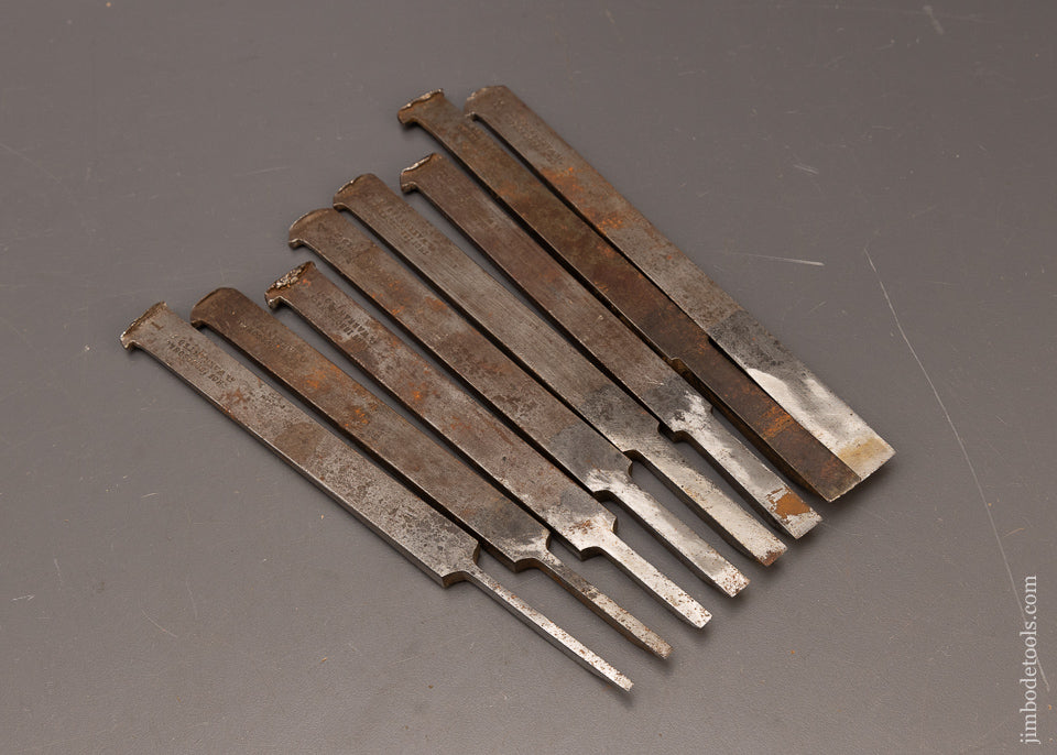 Graduated-Set-of-8 -Plow-Plane-Irons-by-IBBOTSON-117365