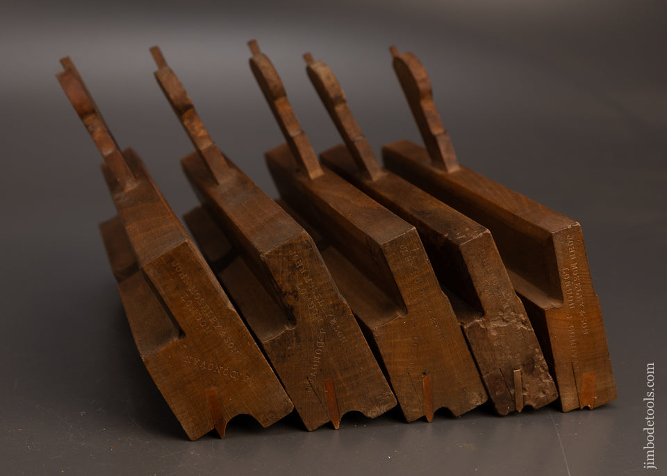 Graduated-Set-of-5-JOHN-MOSELEY-& SON-Side-Bead-Moulding-Planes-117563