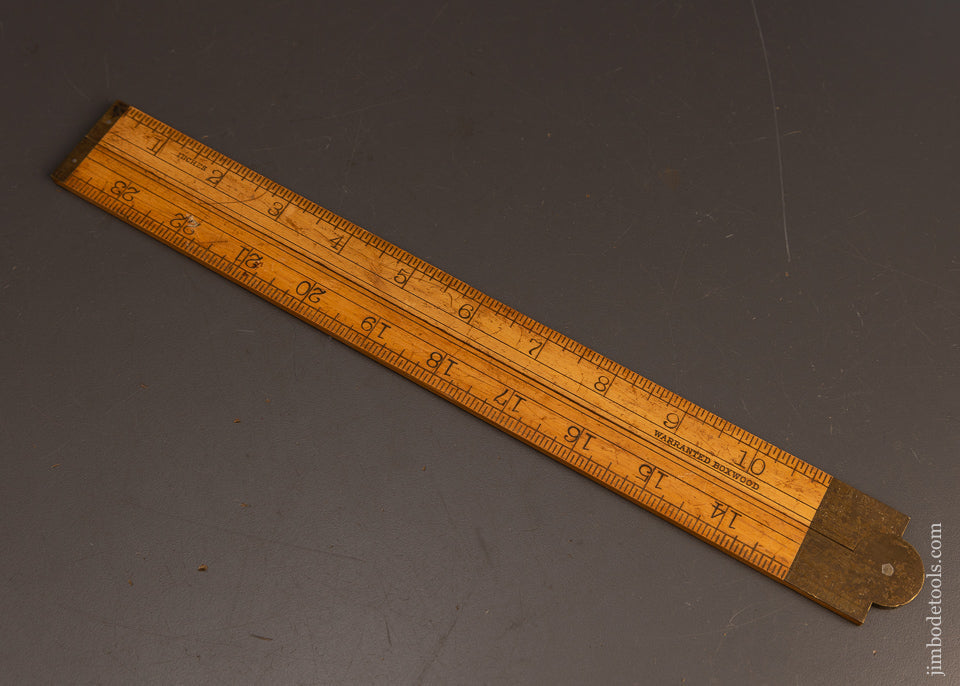 Rare-&-Fine-STANLEY-No.-18-E&M-Sweetheart-Boxwood-Folding-Rule-117607