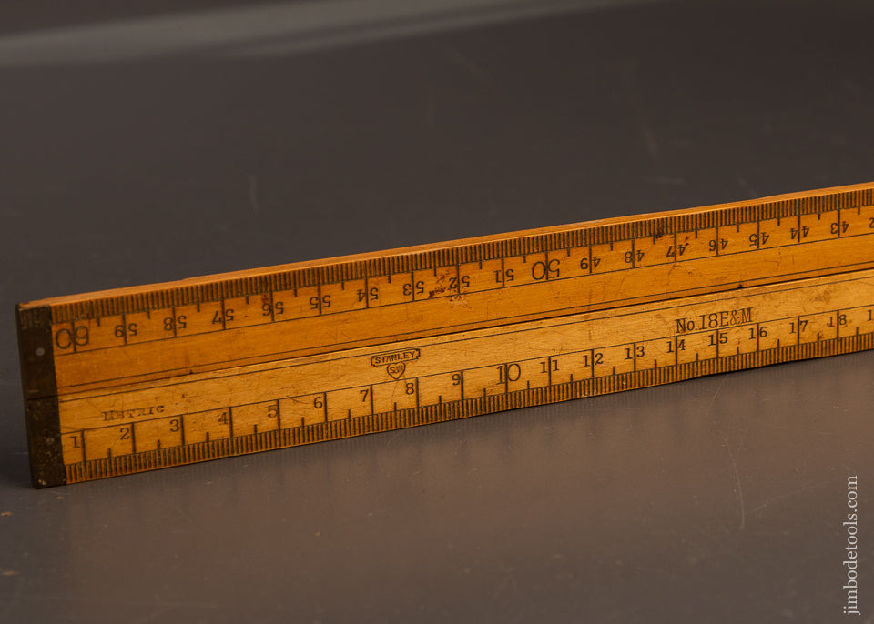 Rare-&-Fine-STANLEY-No.-18-E&M-Sweetheart-Boxwood-Folding-Rule-117607