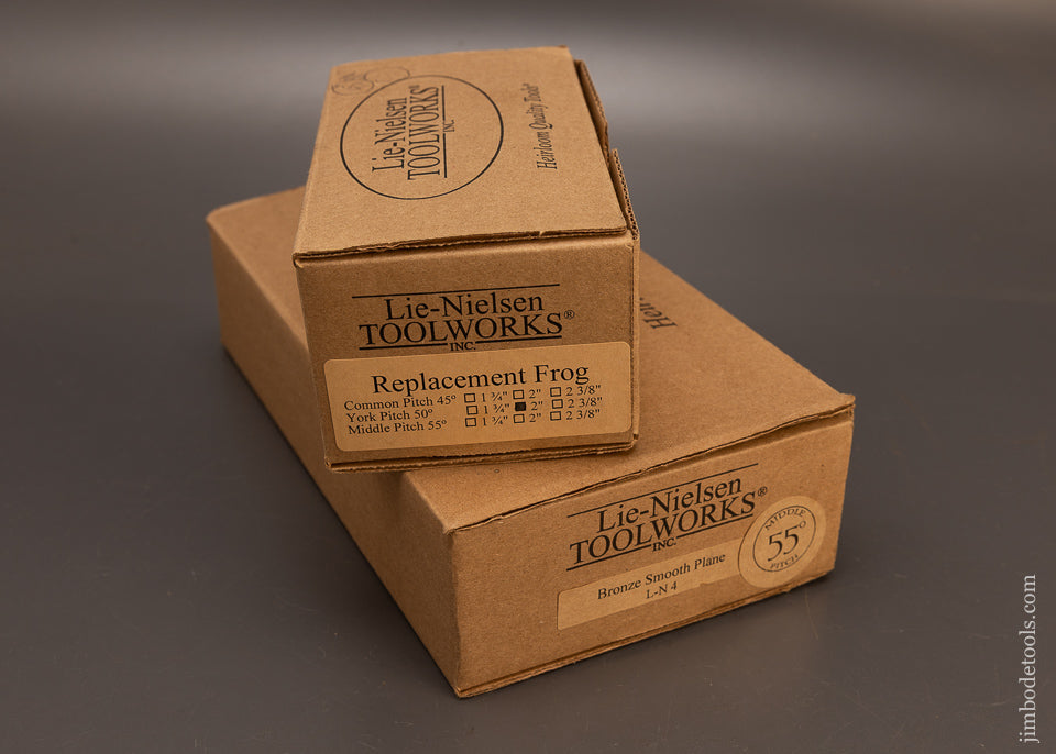 Near-Mint-in-Box-Bronze-LIE-NIELSEN-No.-4-Smooth-Plane-with-Both-45°-&-Discontinued-55°-Frogs-118006
