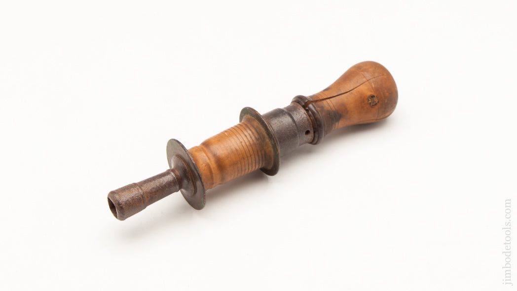 Early 8 1/2 inch Italian Boxwood, Brass, and Iron Bow Drill by FRATELLI RUINI CARRARA 1898 -- 62285R
