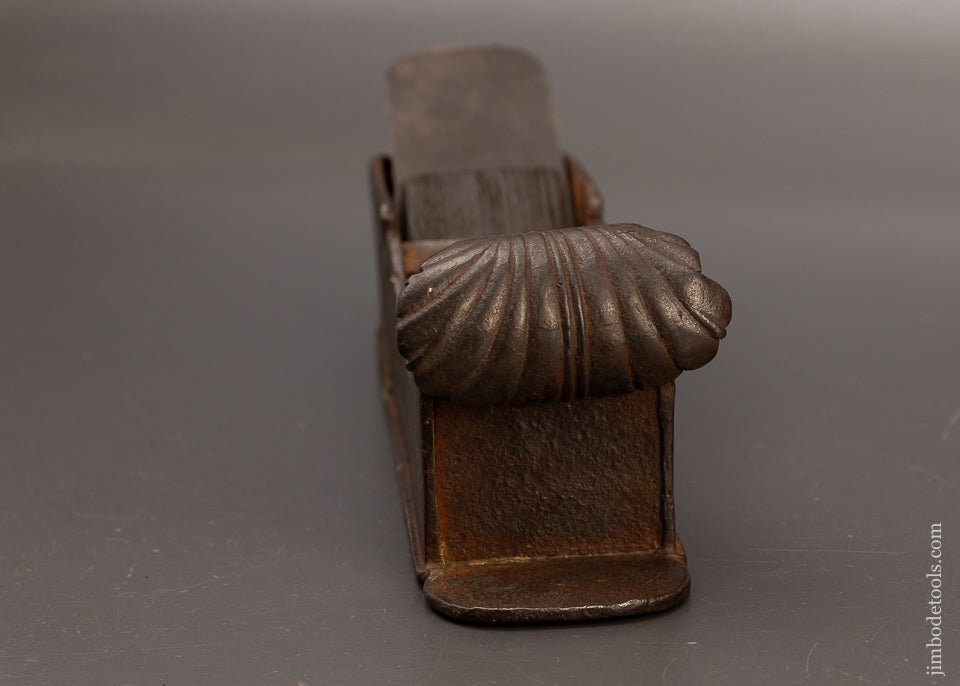 SPECTACULAR! Once in a Lifetime 16th Century Instrument Maker's Mitre Plane With Shell Carved Front Bun - 75724U