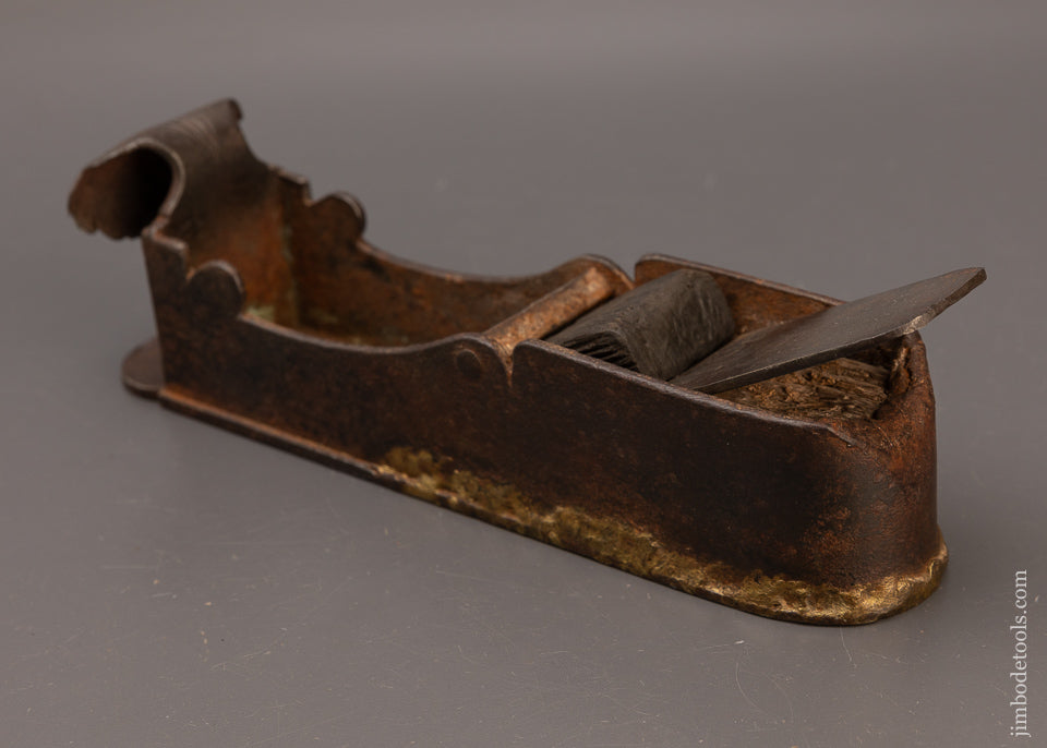 SPECTACULAR! Once in a Lifetime 16th Century Instrument Maker's Mitre Plane With Shell Carved Front Bun - 75724U