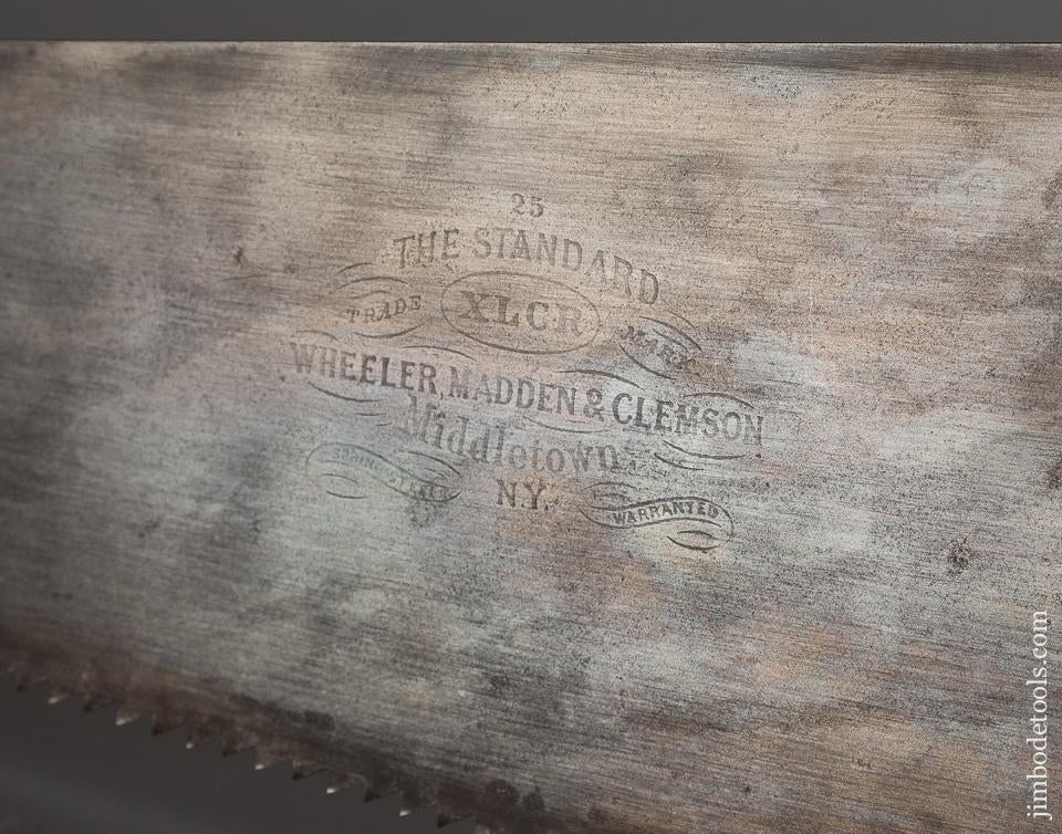 Rare! DIETRICH Patent October 15, 1872 and CLEMSON Patent March 10, 1874 WHEELER, MADDEN & CLEMSON "The Standard XLCR" Hand Saw with Overhand Grip Middletown, NY * EXCELSIOR 77311