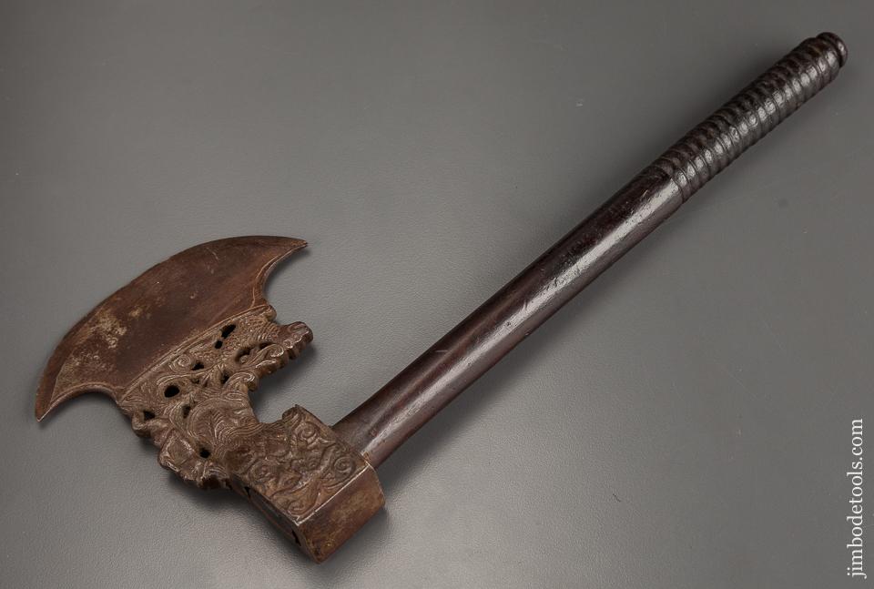 Unbelievable! Ornate 16th Century Italian or German Figural Battle Axe - 78937R