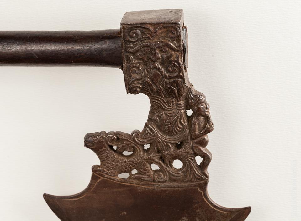 Unbelievable! Ornate 16th Century Italian or German Figural Battle Axe - 78937R