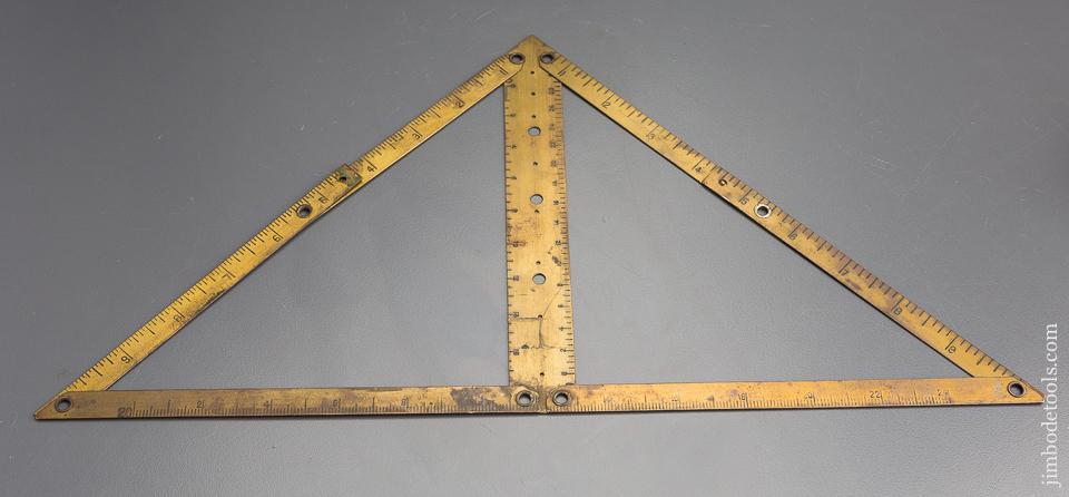 Rare! ROE's Patent July 1, 1890 Brass Combination Tool Square, Rule, Protractor … - 80229