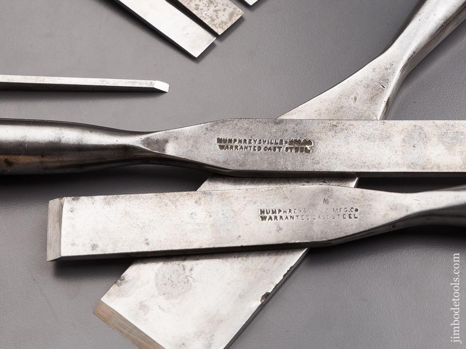 Great Early Set of Seven Socket Firmer Chisels by HUMPHREYSVILLE MFG CO - 85343