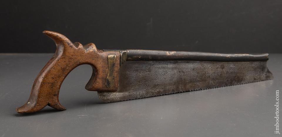 Beautiful 18th Century French Brass Back Saw Signed LAUNDY with a Crown Logo - EXCELSIOR 91223