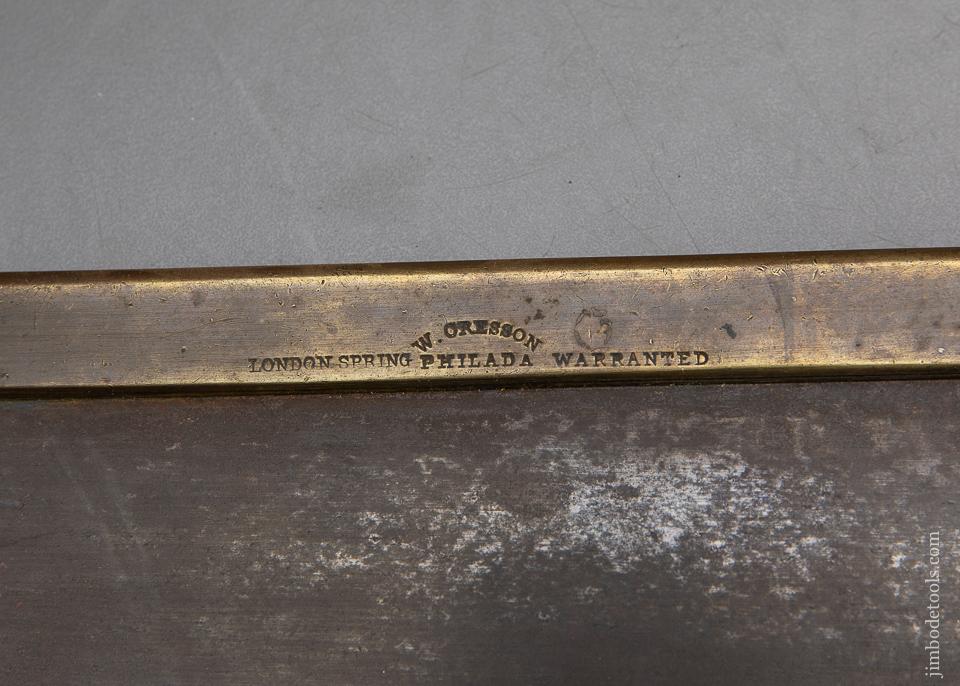 Awesome CRESSON PHILADA 10 inch Triple Cove Brass Backed Saw - 93454R