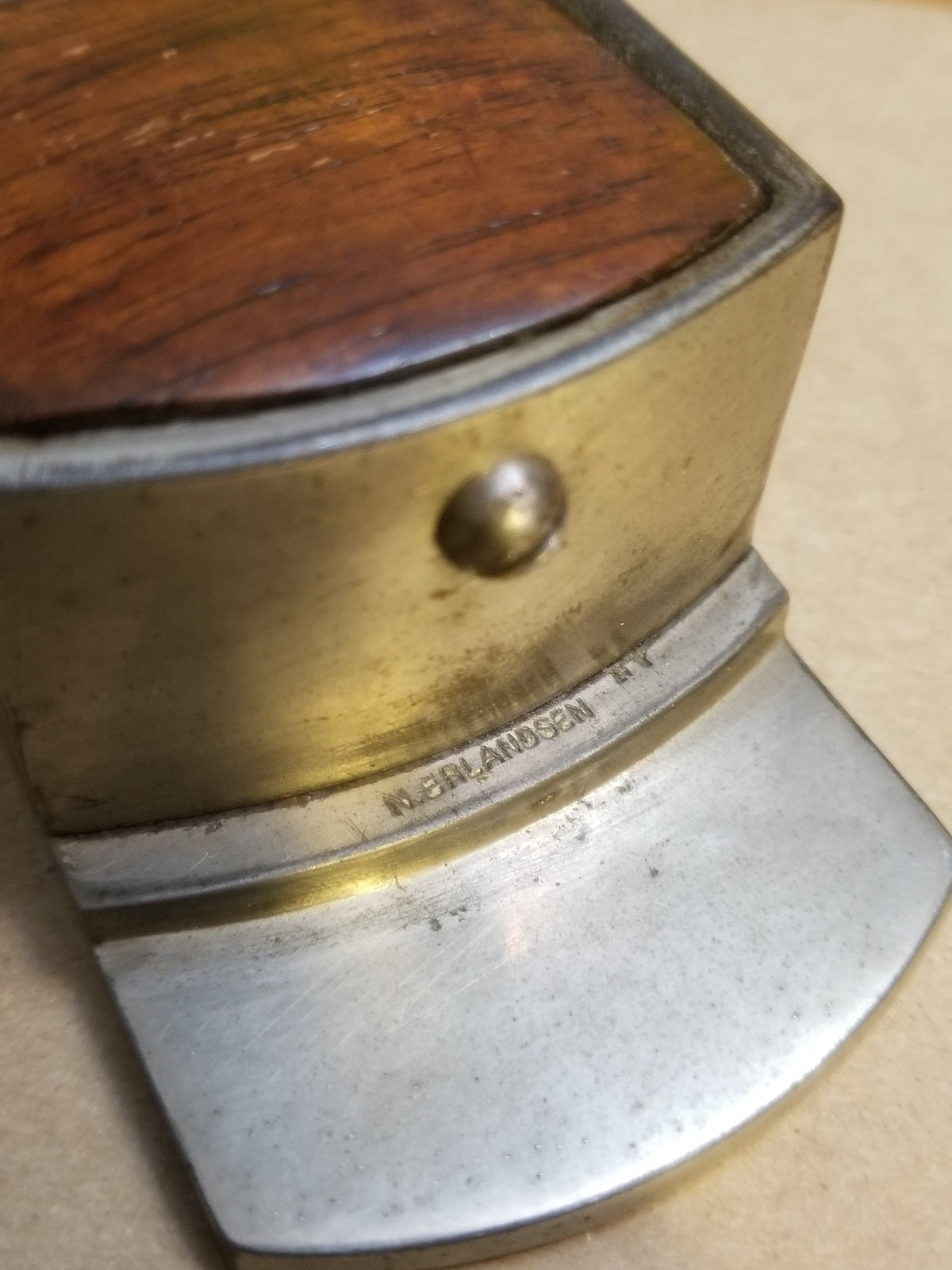 Spectacular N. ERLANDSEN N.Y.C. Miter Plane with Nickel Plating -- 97552