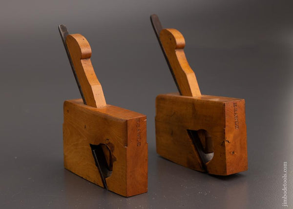 Pair of 1 x 4 inch Curved Boxwood Rabbet Planes - EXCELSIOR 101361