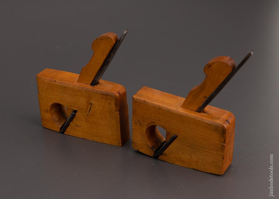 Pair of 1 x 4 inch Curved Boxwood Rabbet Planes - EXCELSIOR 101361
