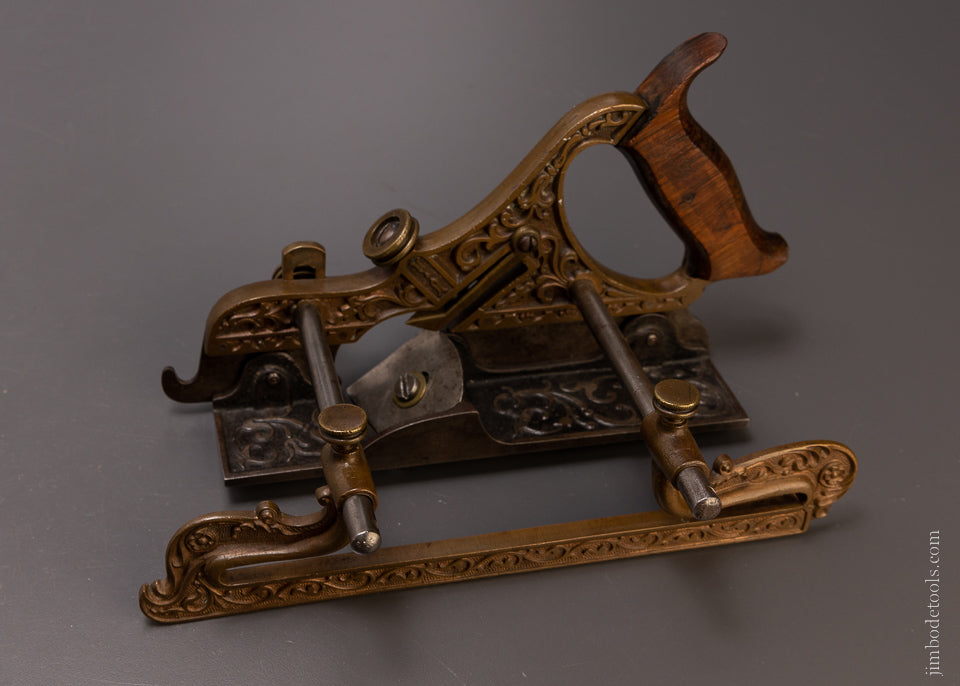 Gorgeous STANLEY MILLERS PATENT No. 42 Gunmetal Ornate Plow Plane - EXCELSIOR 106909