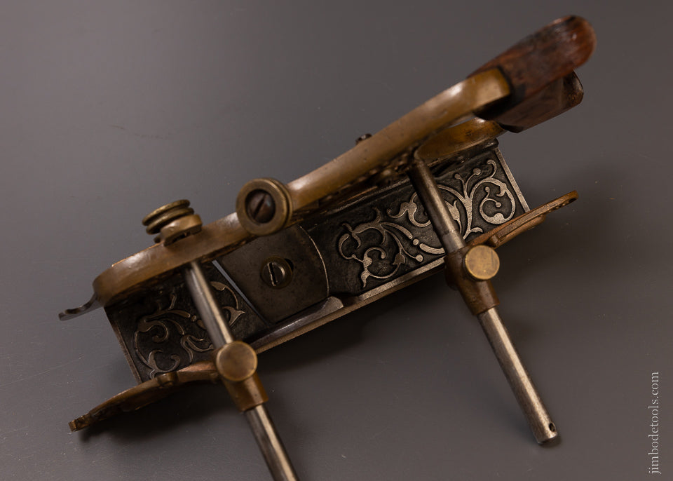 Gorgeous STANLEY MILLERS PATENT No. 42 Gunmetal Ornate Plow Plane - EXCELSIOR 106909