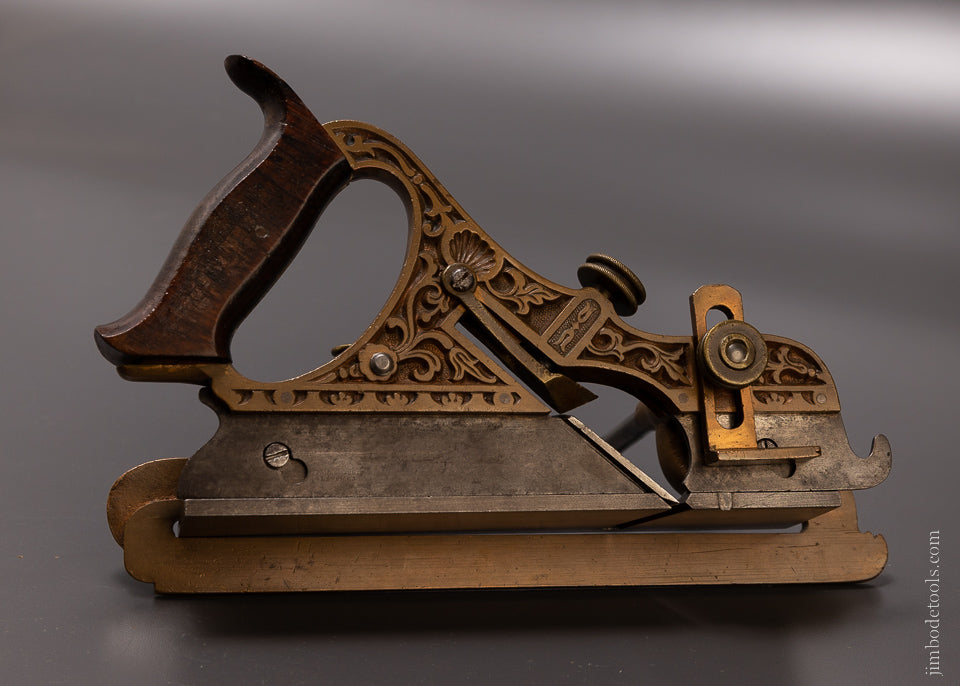 Gorgeous STANLEY MILLERS PATENT No. 42 Gunmetal Ornate Plow Plane - EXCELSIOR 106909