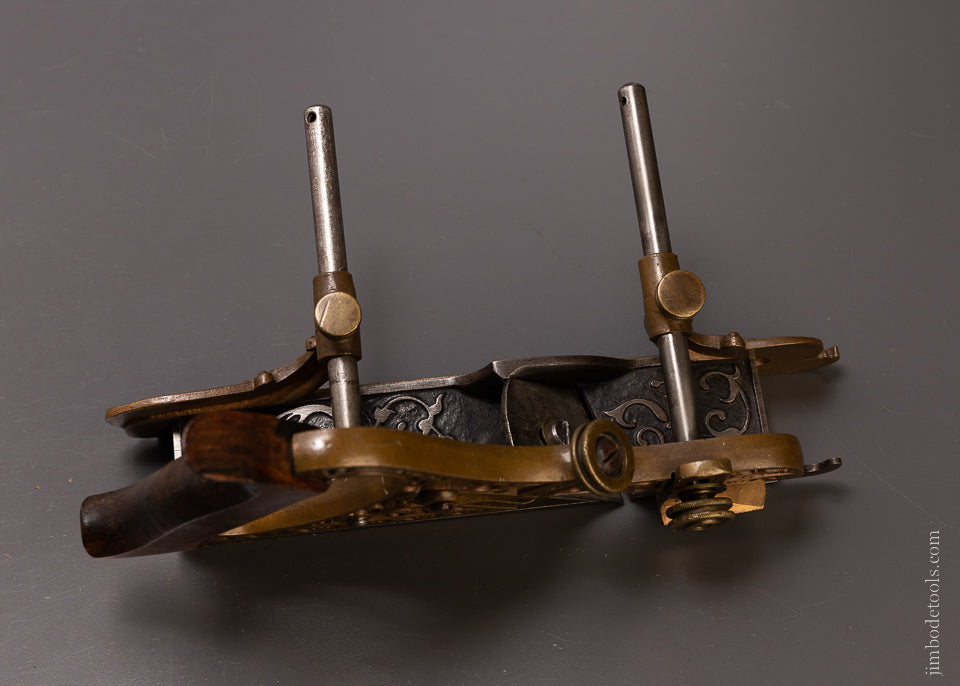 Gorgeous STANLEY MILLERS PATENT No. 42 Gunmetal Ornate Plow Plane - EXCELSIOR 106909