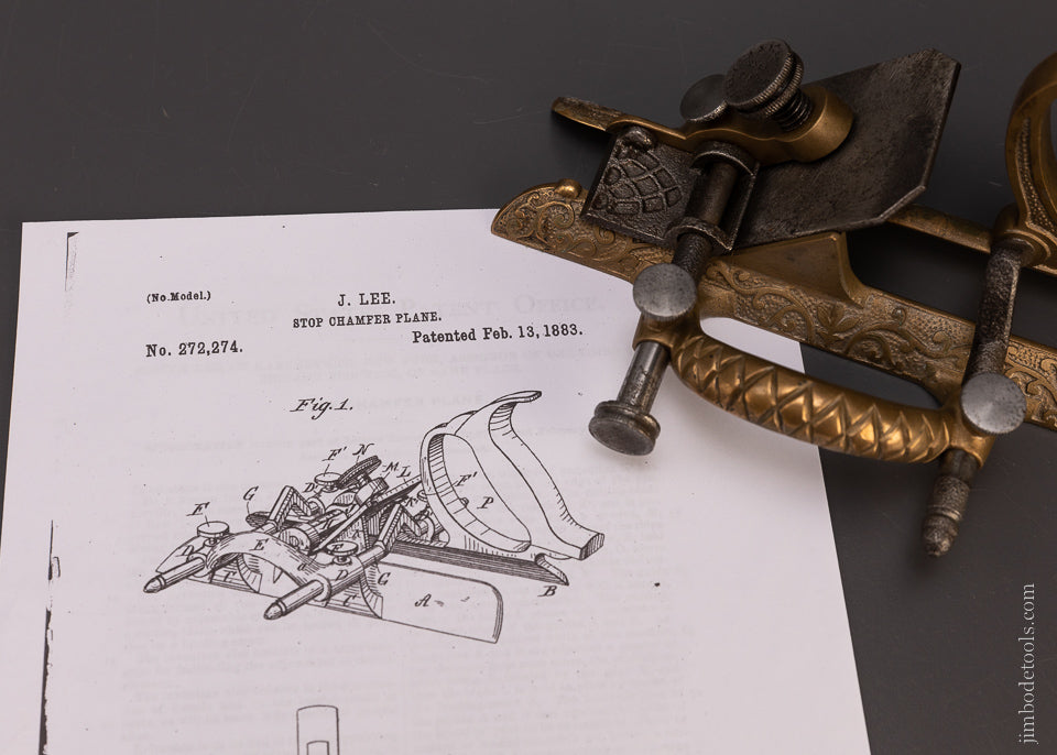 Very Rare Patented Plane Gunmetal LEE’S PATENT Chamfer Plane - EXCELSIOR 107895