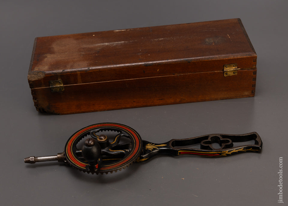 Special 1886 WHITNEY’S PATENT Hand Drill with Bits Wrench & Original Box - EXCELSIOR 109362