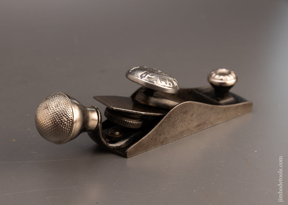 Rare BAILEY VICTOR No. 1 1/2 Block Plane with Microphone Style Tail Handle - EXCELSIOR 110693