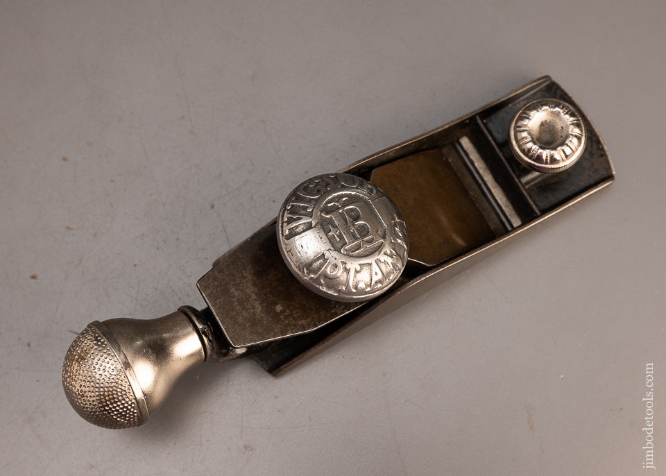 Rare BAILEY VICTOR No. 1 1/2 Block Plane with Microphone Style Tail Handle - EXCELSIOR 110693