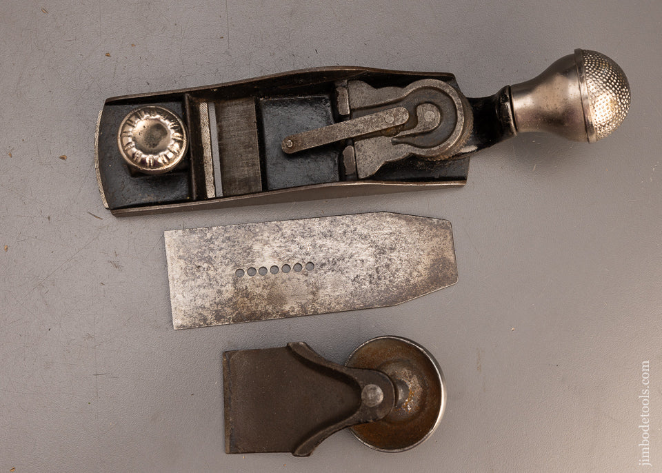 Rare BAILEY VICTOR No. 1 1/2 Block Plane with Microphone Style Tail Handle - EXCELSIOR 110693