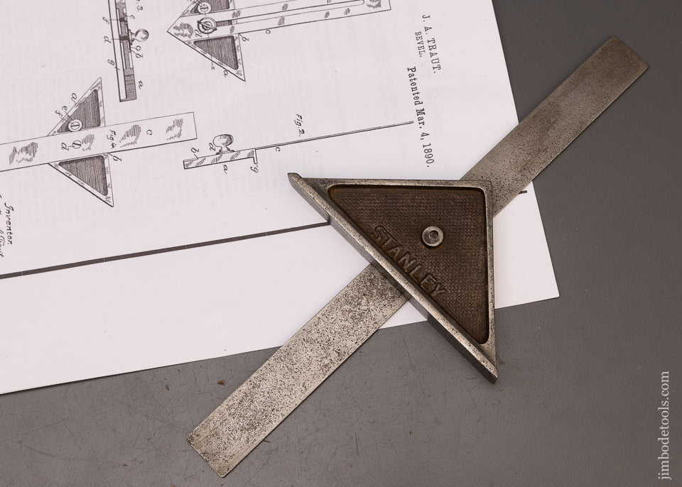 TRAUT PATENT MAR. 4, 1890 Combination Square and Bevel Rare STANLEY - EXCELSIOR 111635