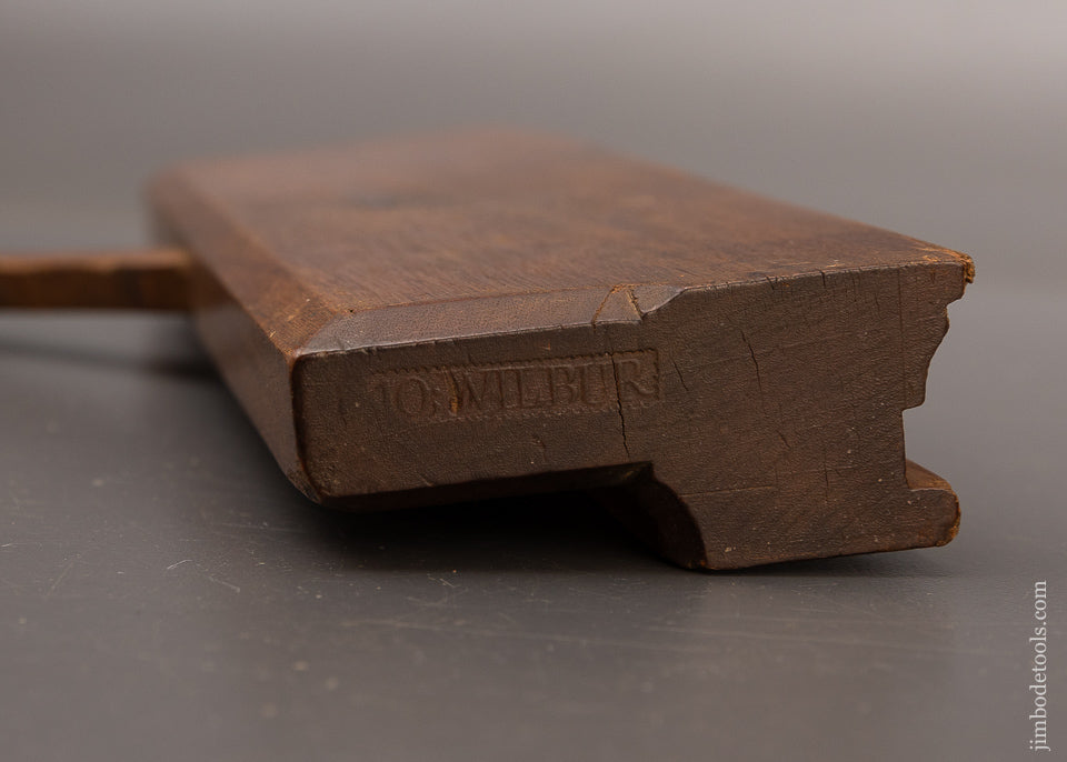 Early Rare & Extra Fine JO;WILBUR 18th Century 10 Inch Yellow Birch Sash Moulding Plane - EXCELSIOR 112043