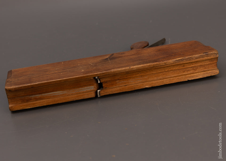 Early Rare & Extra Fine JO;WILBUR 18th Century 10 Inch Yellow Birch Sash Moulding Plane - EXCELSIOR 112043