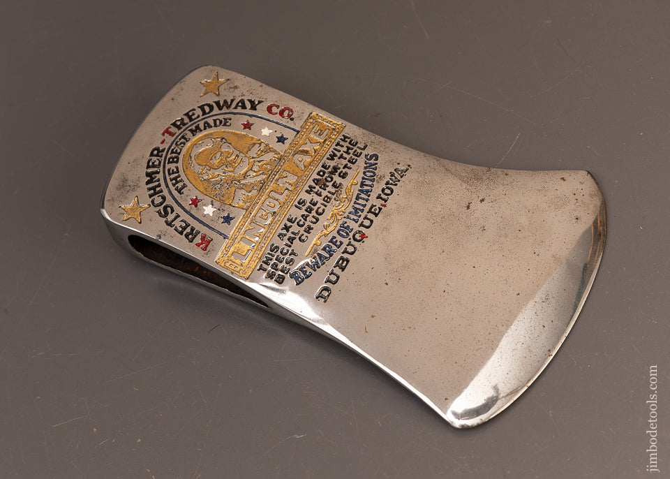 Astounding KRETSCHMER - TREDWAY Embossed LINCOLN AXE - EXCELSIOR 112647
