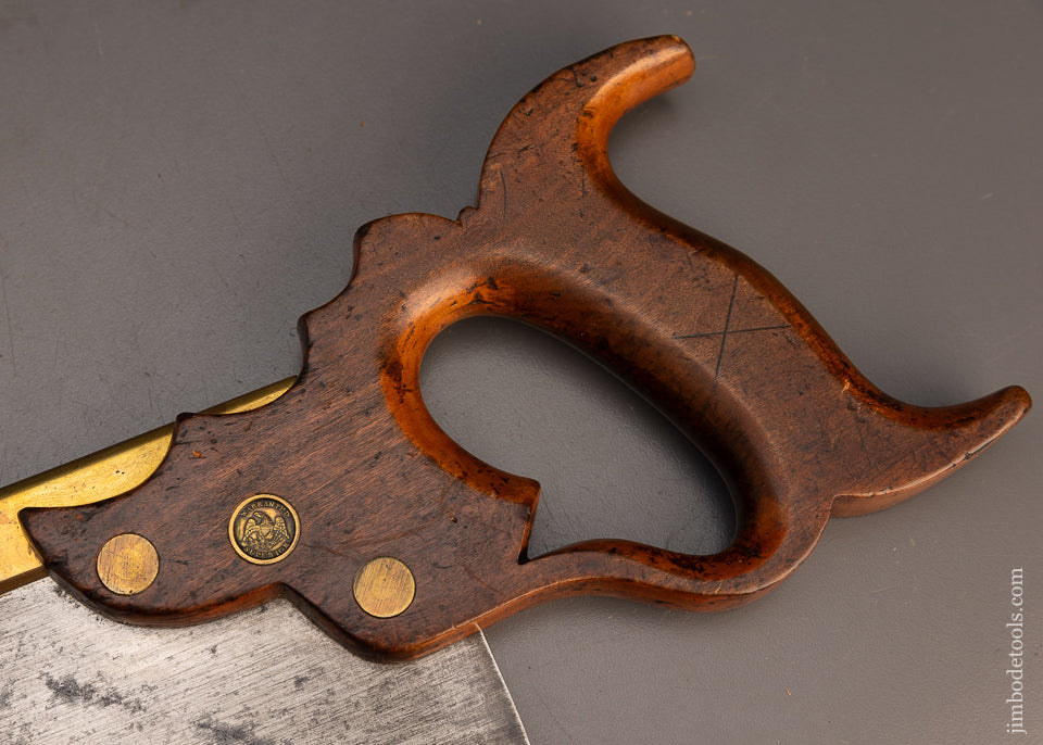 Awesome Triple Cove Brass Back Saw by WM. McNIECE PHILADA - EXCELSIOR 113732