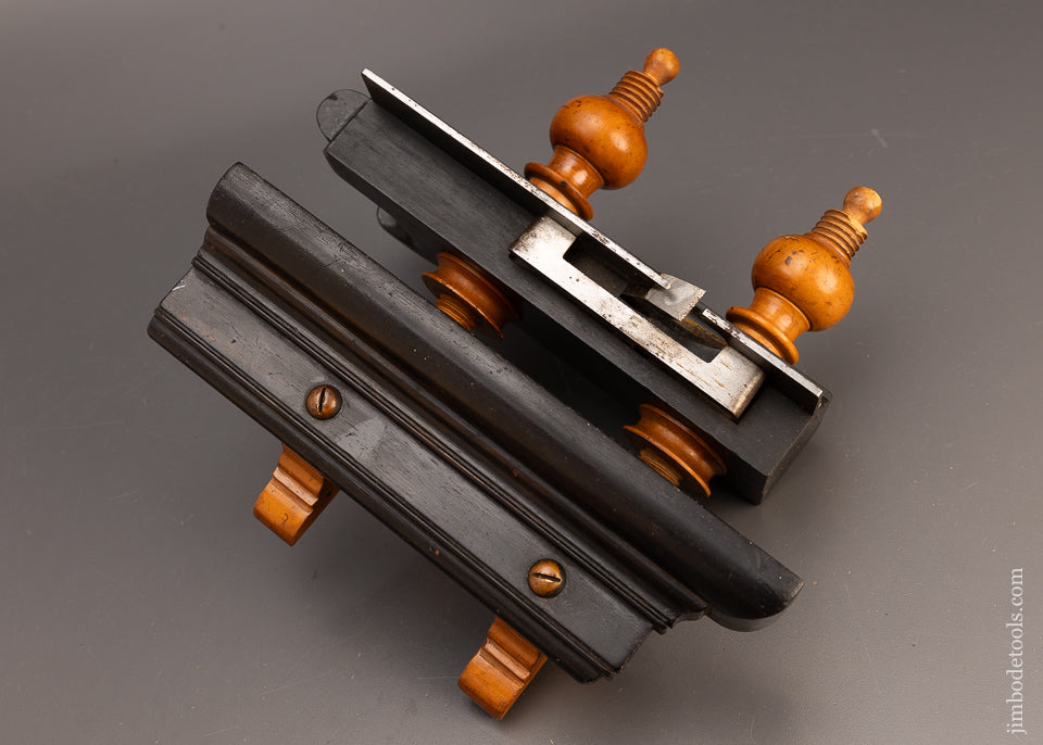 Stunning SHELTON & OSBORN Solid Ebony Plow Plane - EXCELSIOR 114115