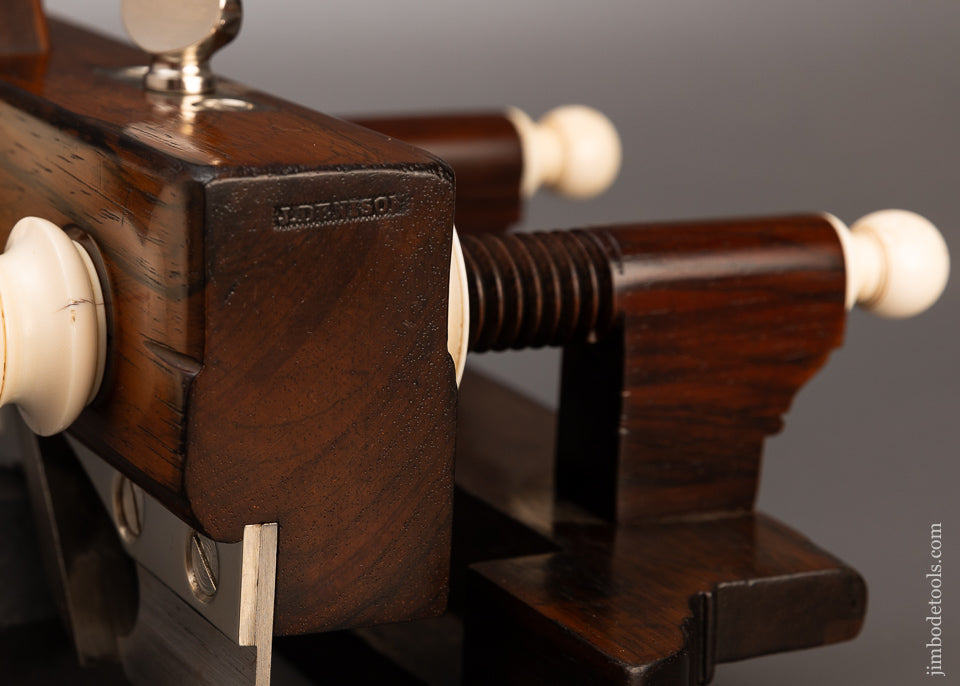 Spectacular Solid Rosewood Solid Nut Screw Arm Plow Plane by J. DENISON Ca. 1868-84 - EXCELSIOR 114316