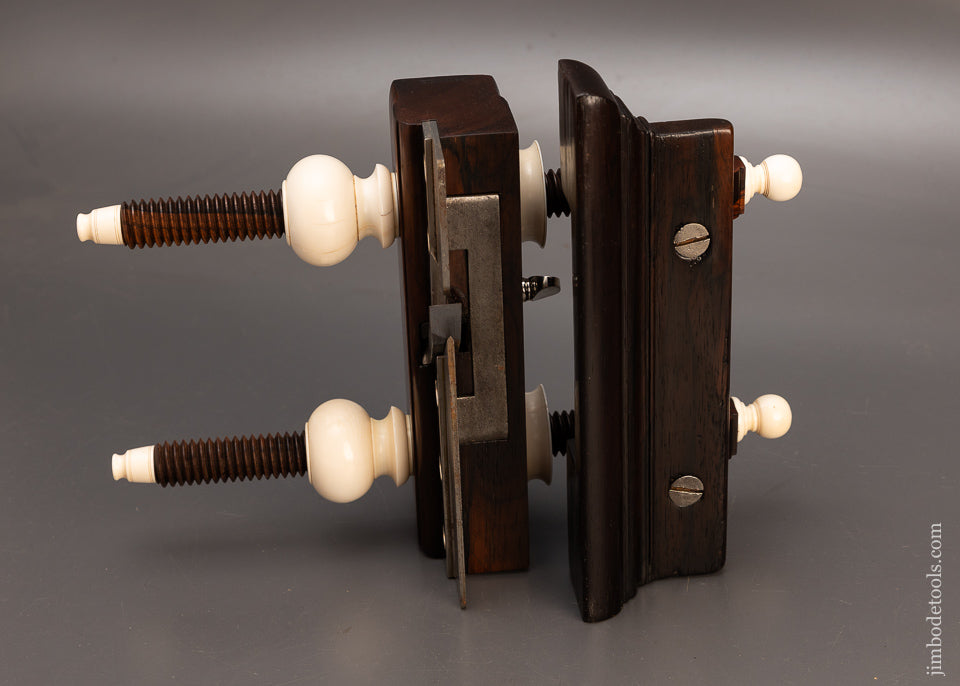 Spectacular Solid Rosewood Solid Nut Screw Arm Plow Plane by J. DENISON Ca. 1868-84 - EXCELSIOR 114316