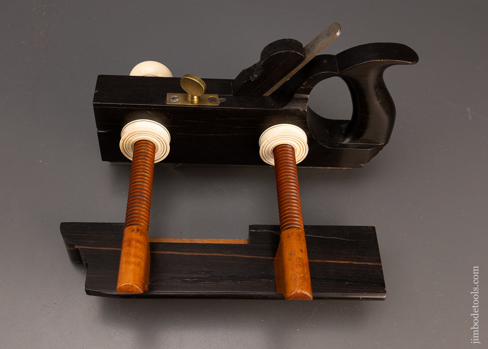 Gorgeous Solid Ebony Solid Nut Screw Arm Plow Plane by GREENFIELD TOOL CO. Ca. 1851-83 - EXCELSIOR 114355