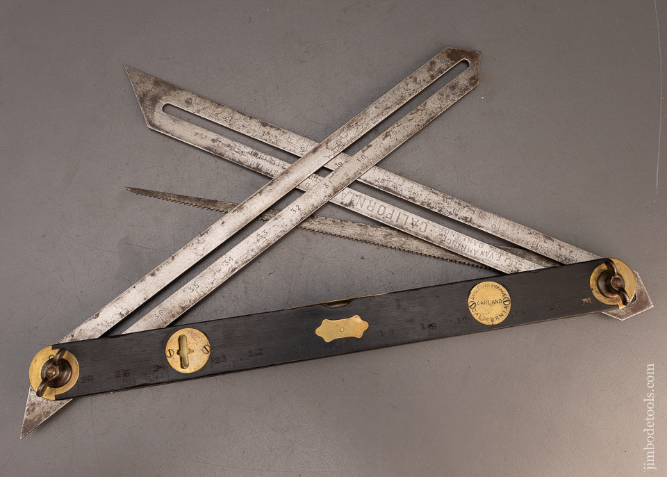 Rare & Fine Ebony VAN AMRINGE MAY 24, 1887 Patent Combination Tool Level, Double Bevel, Saw, Rule - EXCELSIOR 115988