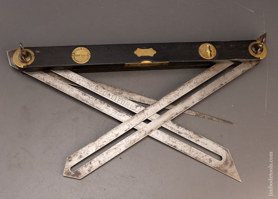 Rare & Fine Ebony VAN AMRINGE MAY 24, 1887 Patent Combination Tool Level, Double Bevel, Saw, Rule - EXCELSIOR 115988