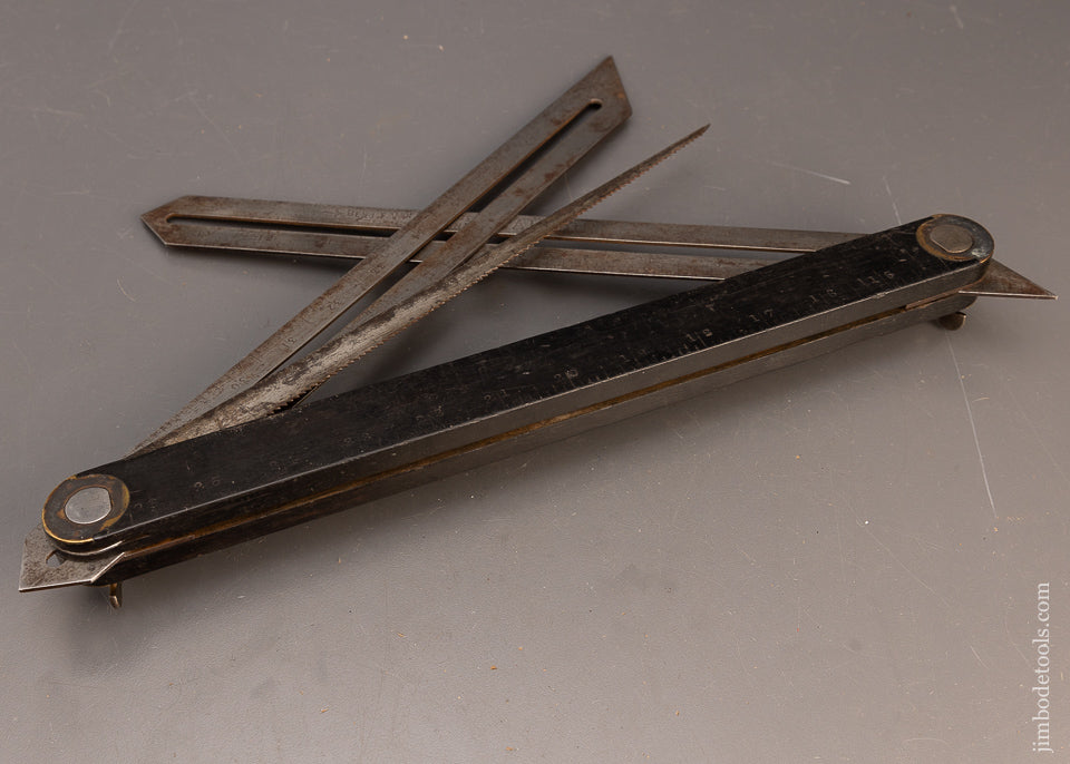 Rare & Fine Ebony VAN AMRINGE MAY 24, 1887 Patent Combination Tool Level, Double Bevel, Saw, Rule - EXCELSIOR 115988