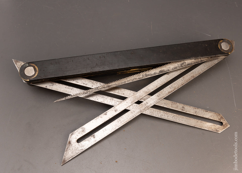 Rare & Fine Ebony VAN AMRINGE MAY 24, 1887 Patent Combination Tool Level, Double Bevel, Saw, Rule - EXCELSIOR 115988