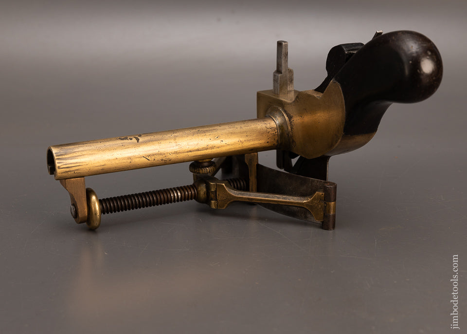 Rare THOMAS FALCONER Curved Fence Plow Plane Gunmetal with Rosewood Infill - EXCELSIOR 116106
