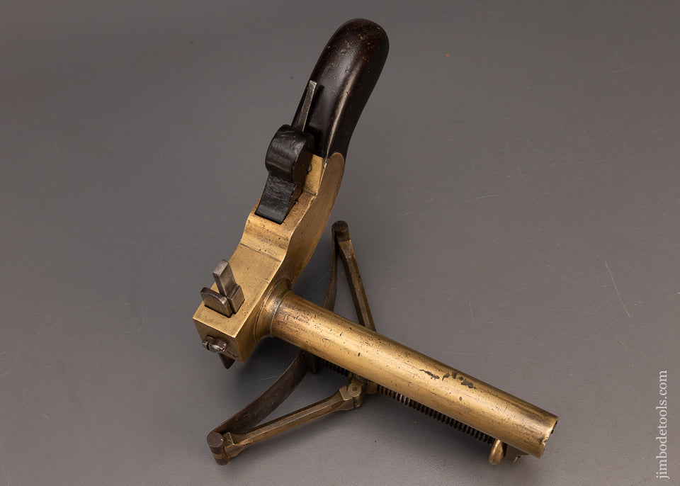 Rare THOMAS FALCONER Curved Fence Plow Plane Gunmetal with Rosewood Infill - EXCELSIOR 116106
