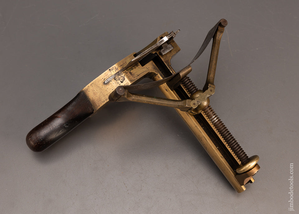 Rare THOMAS FALCONER Curved Fence Plow Plane Gunmetal with Rosewood Infill - EXCELSIOR 116106