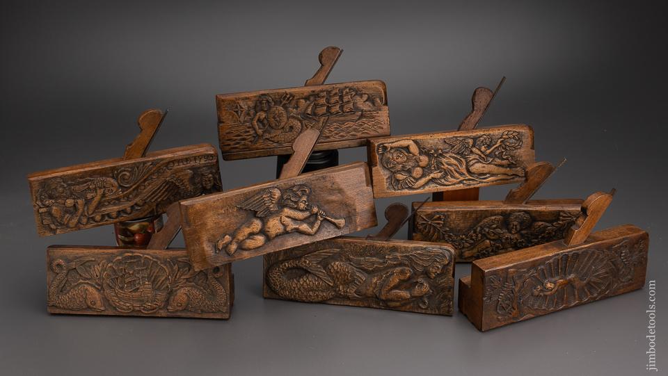 Amazing Set of Eight Carved Moulding Planes - EXCELSIOR 59500
