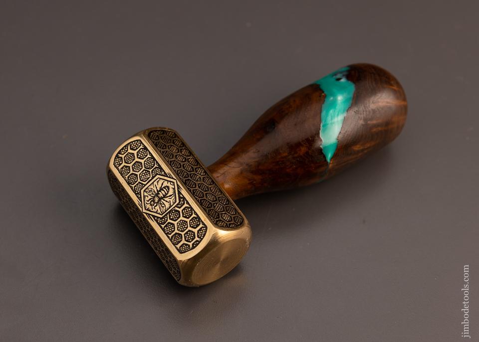 Drop Dead Stunning Engraved Brass Carver’s Mallet 1 Pound by MIKHAIL DAVYDOV - 100222